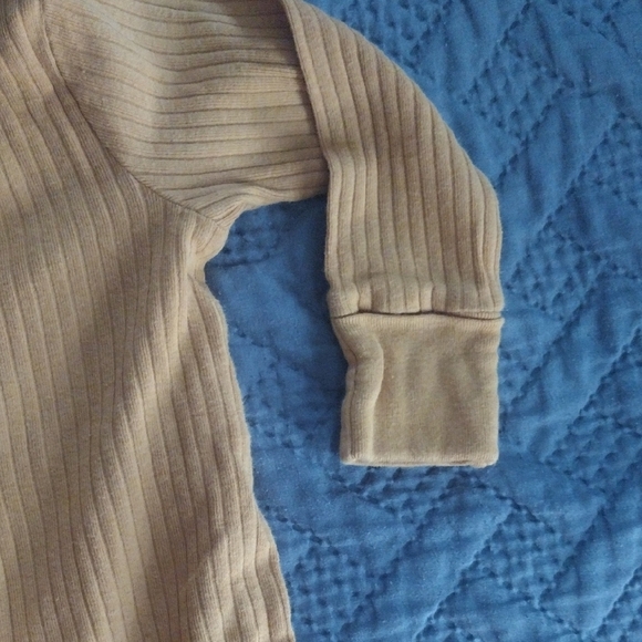 Cozy Mustard Ribbed Kids Footie​ - Picture 4 of 5
